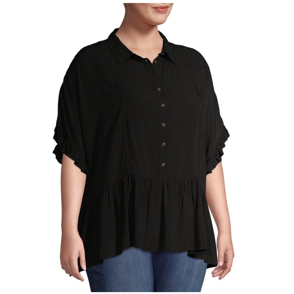 NWT *FINAL PRICE* flowy peplum top (0X)